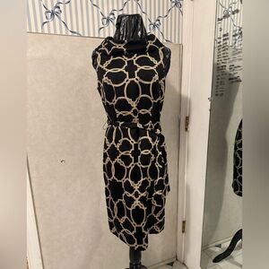 Chicos dress cowl neck black and gold